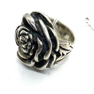 King Baby Studio Big Rose Ring .925 Silver Authentic. Size 7 Heavy